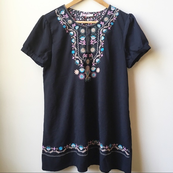 scarlet Tops - Scarlet Embroidered tunic blouse